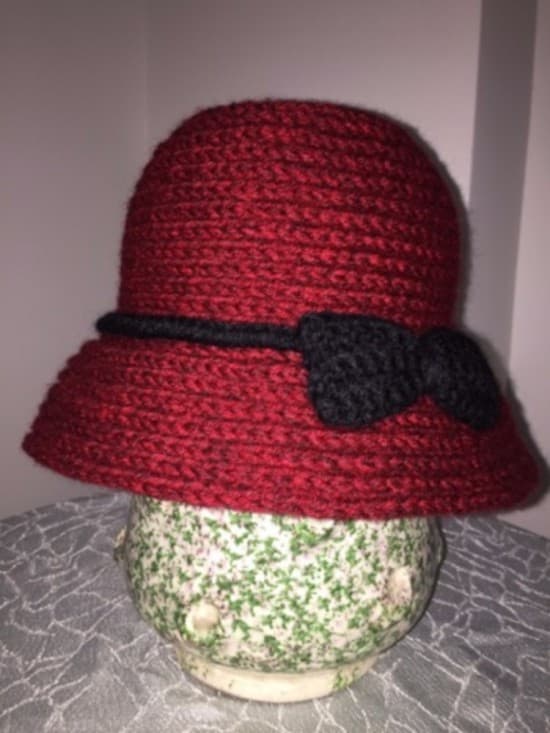Kırmızı Bayan Vintage Şapka