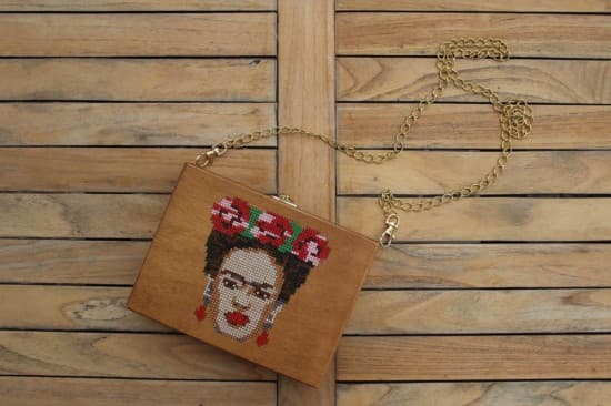 Frida Kahlo Ahşap Çanta